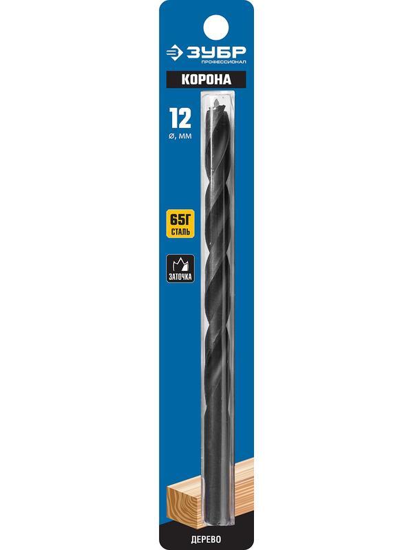 ЗУБР d 12 x 200/150 мм, М-образная заточка, спиральное сверло по дереву, Профессионал (29421-200-12)