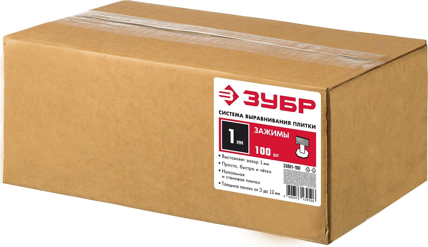 ЗУБР СВП, 1.0 мм, зажим 500 шт, система выравнивания плитки (33861-500)