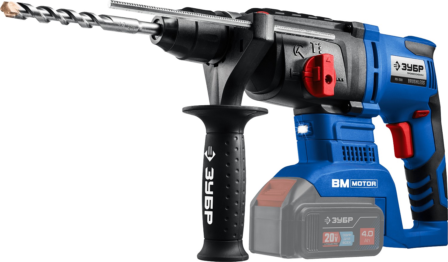 Перфоратор бесщеточный ЗУБР Т7 PB-260 без АКБ  / 20 В. 26 мм.