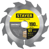 Пильный диск по дереву STAYER Construct 3683-190-30-12, 12Т, технический рез / 190 x 30/20 мм,