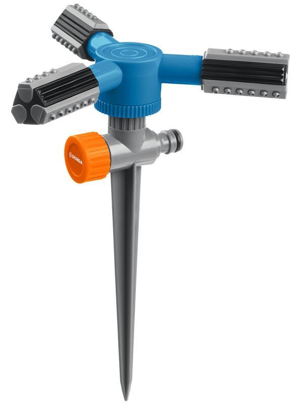 GRINDA RR-P, 75 м, 2 полив, 3 сопла, на пике, ударопрочный пластик, круговой распылитель, PROLine (40341)