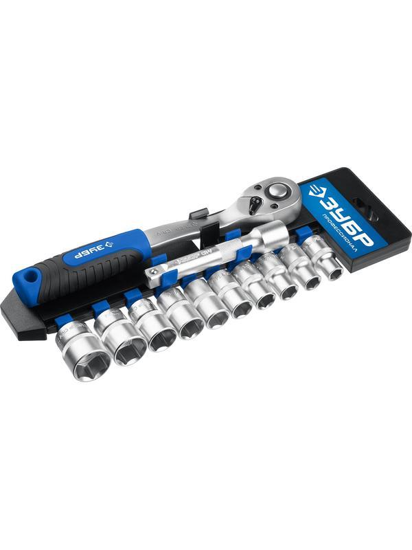 ЗУБР ТР-12Б, 12 предм., (1/2″), набор торцовых, Профессионал (27647-H12)