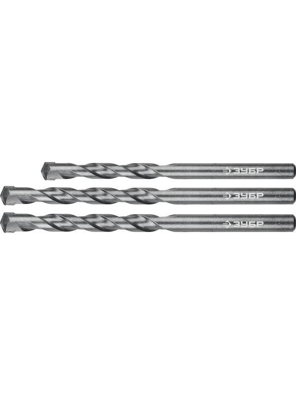 ЗУБР 3 шт: d 6-8-10 мм, набор сверл по бетону (2922-H3)