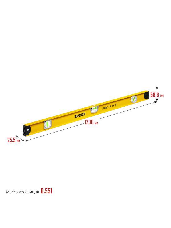 STAYER I-Bar 180˚, 1200 мм, двутавровый, уровень с поворотным глазком (3470-120)