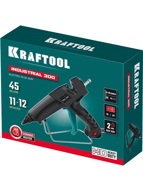 KRAFTOOL Industrial 300, d 11 - 12 мм, 45 г/мин, электрический термоклеевой пистолет (06842)