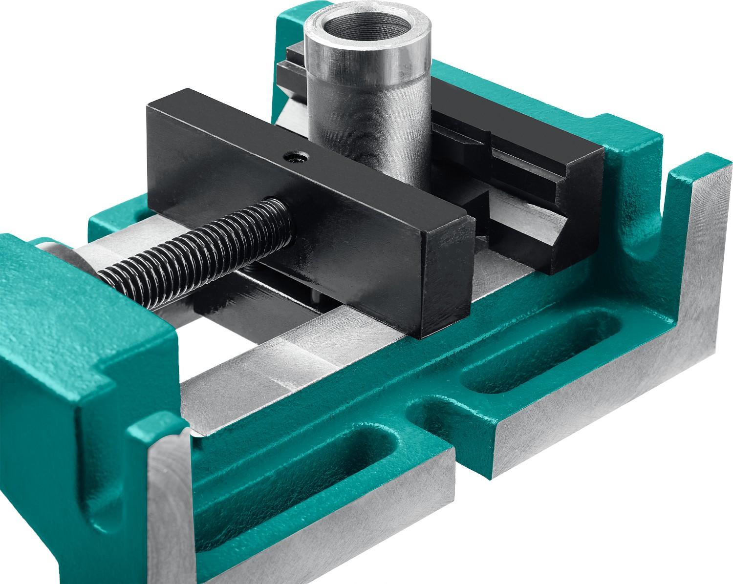 KRAFTOOL 100 мм, трехсторонние, станочные сверлильные тиски (32716-100)