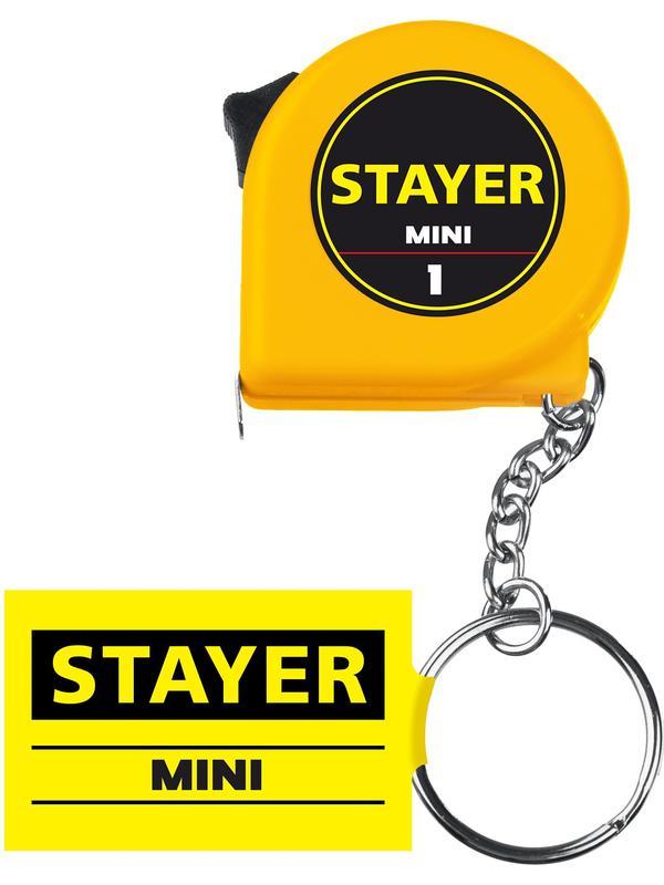 STAYER Mini, 1 м х 6 мм, рулетка-брелок (34140-1)