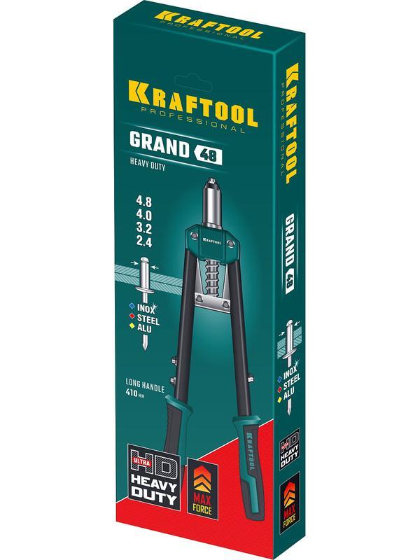 KRAFTOOL GRAND-48, 2.4 - 4.8 мм, 410 мм, усиленный двуручный заклёпочник (31175)
