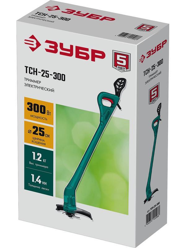 ЗУБР 300 Вт, ш/с 25 см, сетевой триммер (ТСН-25-300)