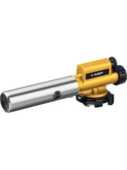 ЗУБР ГПМ-800, 1300°C, цельнометаллическая, газовая горелка с пьезоподжигом на баллон с цанговым соединением, Профессионал (55550)