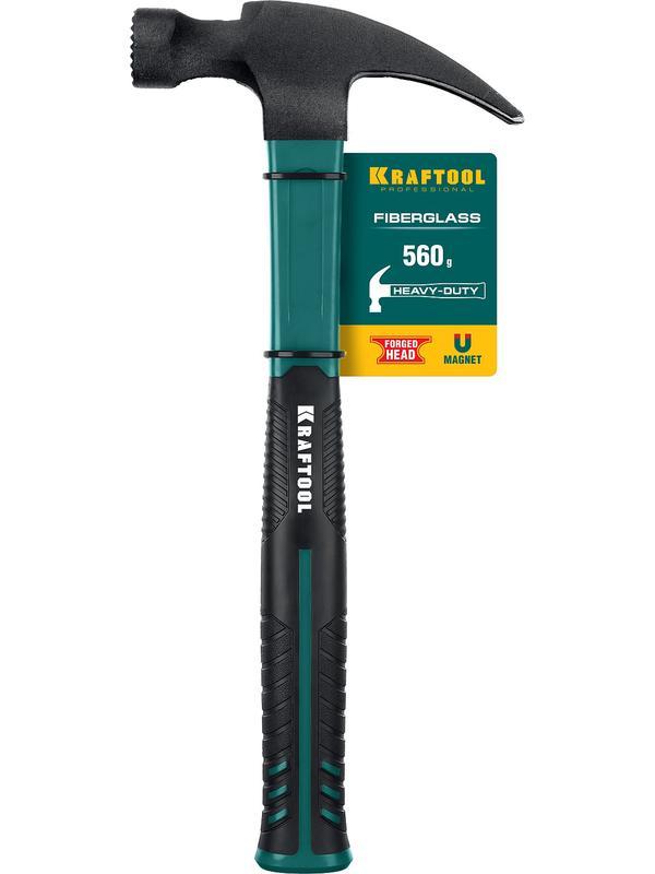 KRAFTOOL Fiberglass, 560 г, столярный молоток-гвоздодёр (20265-56)