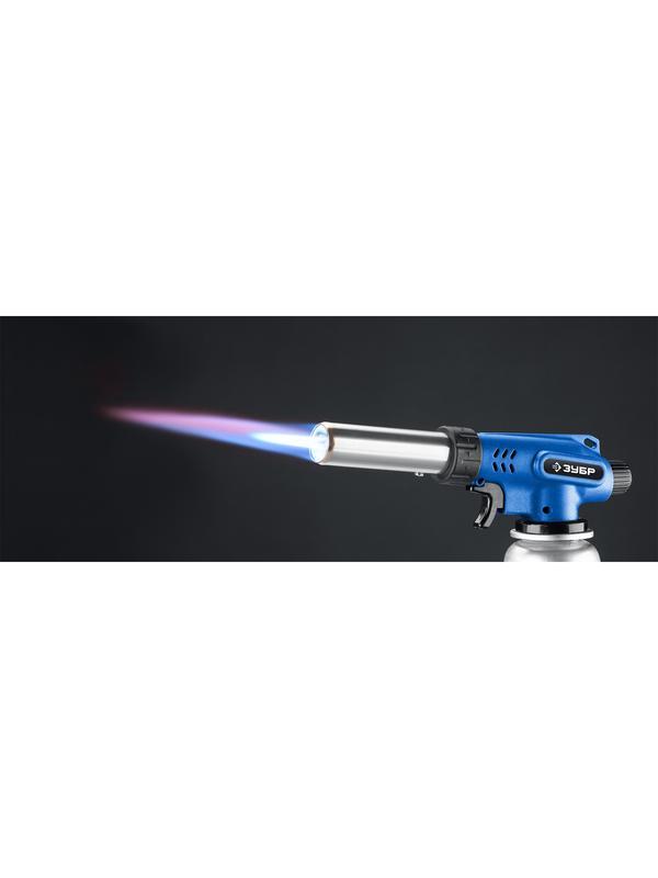 ЗУБР ГП-500, 1300°C, увеличенный выход пламени, газовая горелка с пьезоподжигом на баллон с цанговым соединением, Профессионал (55552)