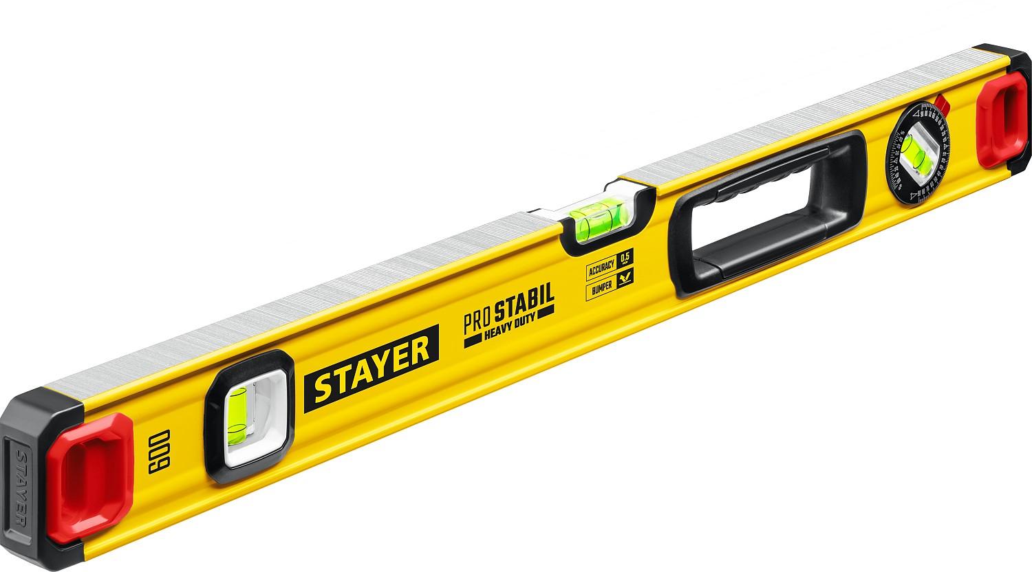 STAYER PRO STABIL, 600 мм, усиленный профиль, уровень с поворотным глазком, Professional (3471-060)