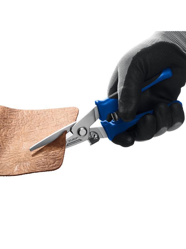 ЗУБР МУЛЬТИРЕЗ, 200 мм, универсальные технические ножницы, Профессионал (23215)