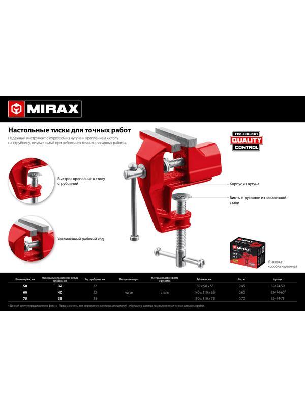 MIRAX 75 мм, настольные тиски (32474-75)