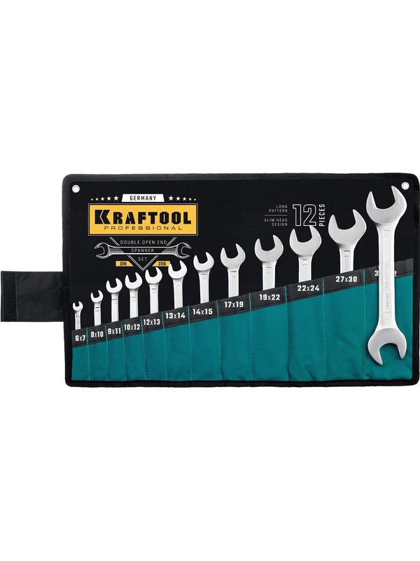 KRAFTOOL 12 шт, 6 - 32 мм, набор рожковых гаечных ключей (27033-H12)