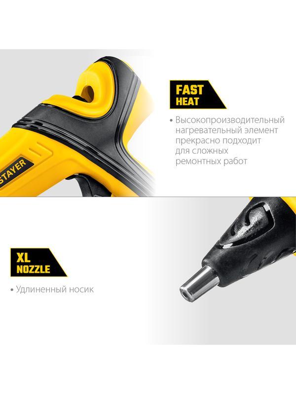 STAYER PRO 11, d 11 мм, 18 г/мин, электрический, пистолет термоклеевой, Professional (0681-20)