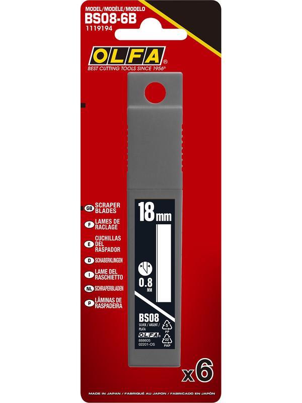 OLFA 100 мм, 6 шт, лезвие (OL-BS08-6B)