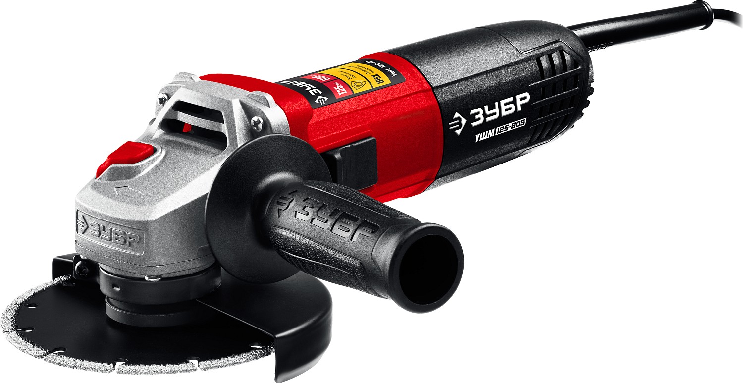 Угловая шлифовальная машина (Болгарка) ЗУБР УШМ-125-805, регулировка оборотов / d125 мм. / 800 Вт.