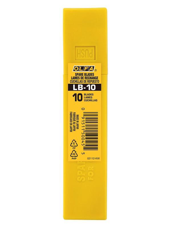 OLFA 18 мм, 10 шт, в боксе, сегментированные лезвия (OL-LB-10)