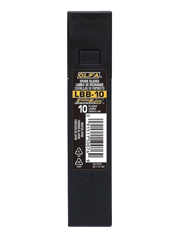 OLFA EXCEL BLACK, 18 мм, 10 шт, в боксе, сегментированные лезвия (OL-LBB-10)