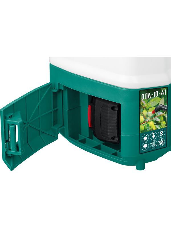 ЗУБР 10 л, 1 АКБ 4 А·ч, аккумуляторный опрыскиватель (ОПЛ-10-41)