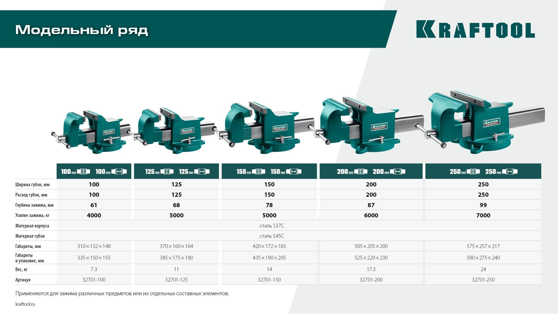 KRAFTOOL Steel, 250 мм, стальные слесарные тиски (32701-250)