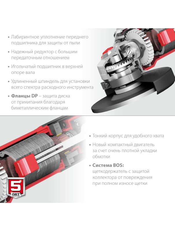 Угловая шлифовальная машина (Болгарка) ЗУБР УШМ-125-1105 ЭТ, регулировка оборотов / d125 мм. / 1100 Вт.