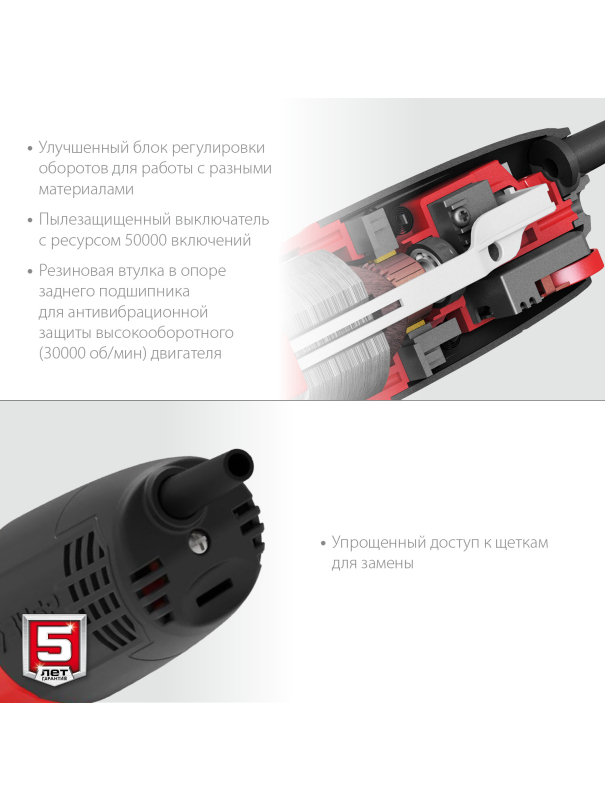 Угловая шлифовальная машина (Болгарка) ЗУБР УШМ-125-1105 ЭТ, регулировка оборотов / d125 мм. / 1100 Вт.