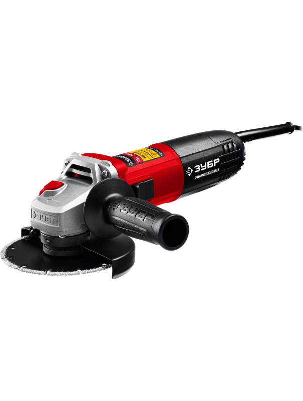 Угловая шлифовальная машина (Болгарка) ЗУБР УШМ-125-1105 ЭТ, регулировка оборотов / d125 мм. / 1100 Вт.