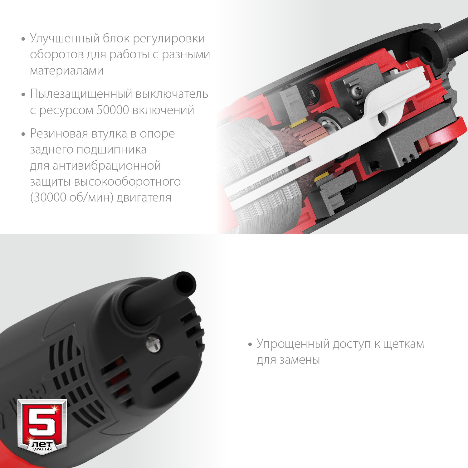 Угловая шлифовальная машина (Болгарка) ЗУБР УШМ-125-1105 ЭТ, регулировка оборотов / d125 мм. / 1100 Вт.