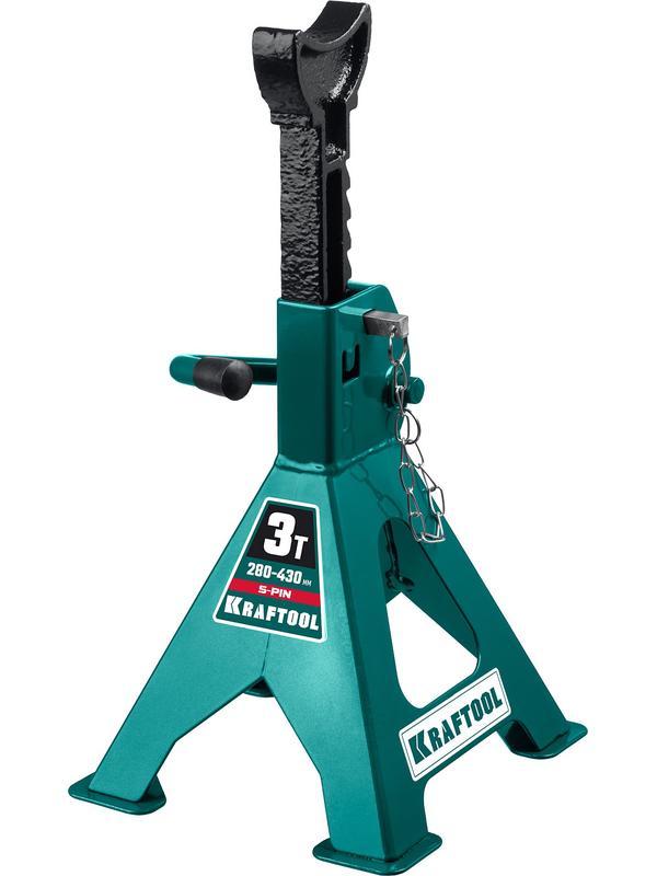 KRAFTOOL S-PIN, 3 т, 280 - 430 мм, усиленная страховочная подставка со штифтом (43465-3)