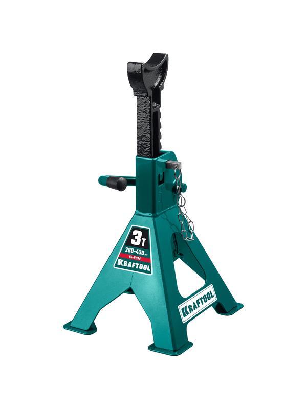 KRAFTOOL S-PIN, 3 т, 280 - 430 мм, усиленная страховочная подставка со штифтом (43465-3)