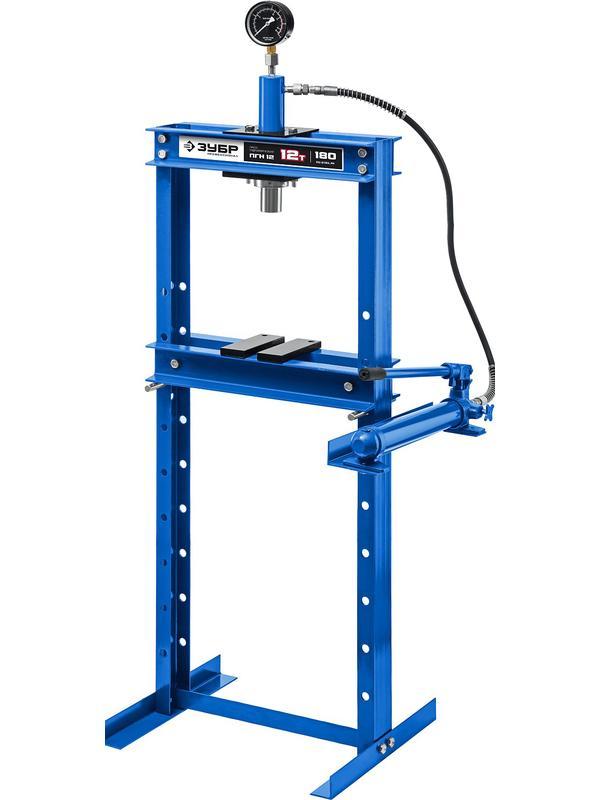 ЗУБР ПГН-12, 12 т, гидравлический пресс с гидронасосом и манометром, Профессионал (43072-12)