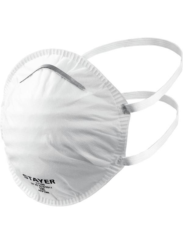 STAYER K-80, класс защиты FFP1, коническая, фильтрующая полумаска (11109)
