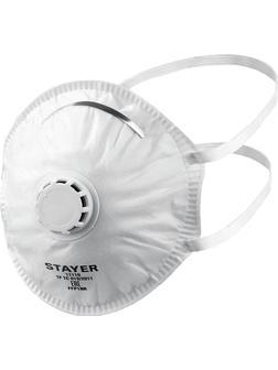 STAYER KV-80, класс защиты FFP1, коническая, фильтрующая полумаска с клапаном выдоха (11110)