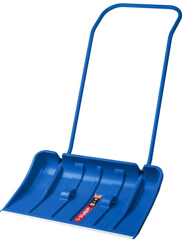 ЗУБР СКАНДИНАВИЯ, 800 мм, пластиковый ковш, с алюминиевой планкой, с колесиками, снеговой движок (скрепер), Профессионал (39937)