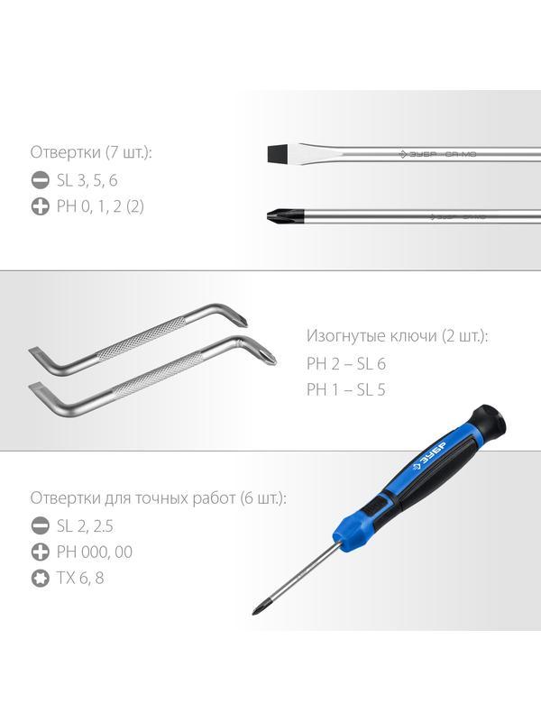 ЗУБР 63 предм., набор отверток, Профессионал (25243)