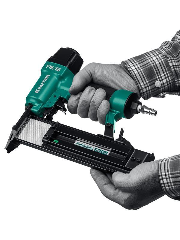 KRAFTOOL F18/50, пневматический нейлер для гвоздей 18Ga тип 300 (15-50 мм), (31961)