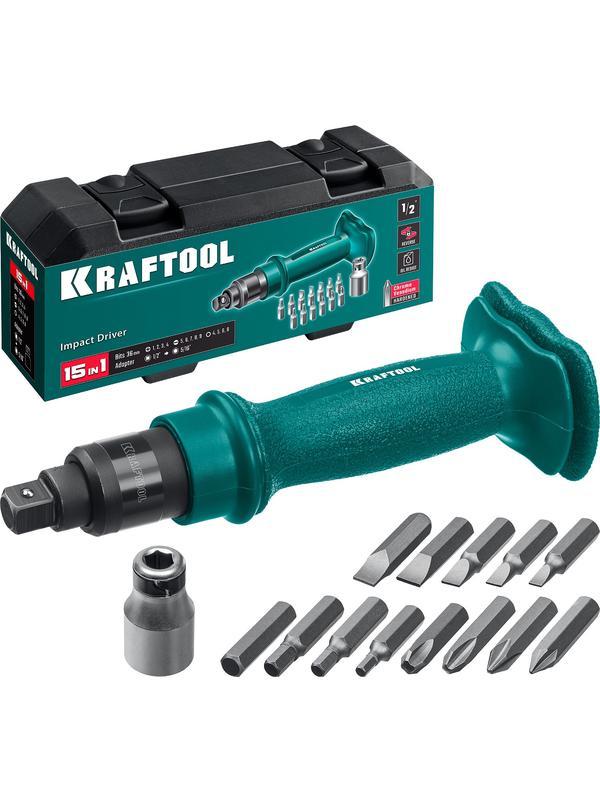 KRAFTOOL ID-15, 15 предм., ударно-поворотная отвертка (25550-Н10)