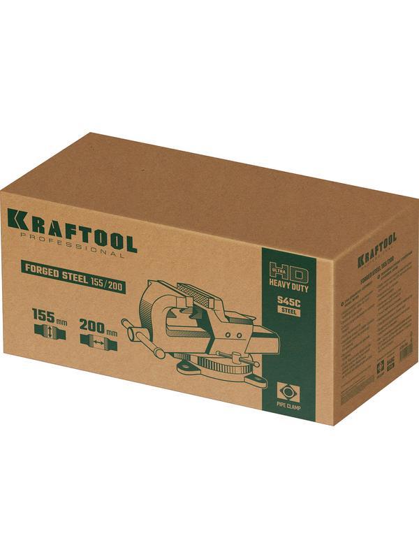 KRAFTOOL Forge-155/200, с регулировкой компенсации люфта, кованые стальные тиски (32700-200)
