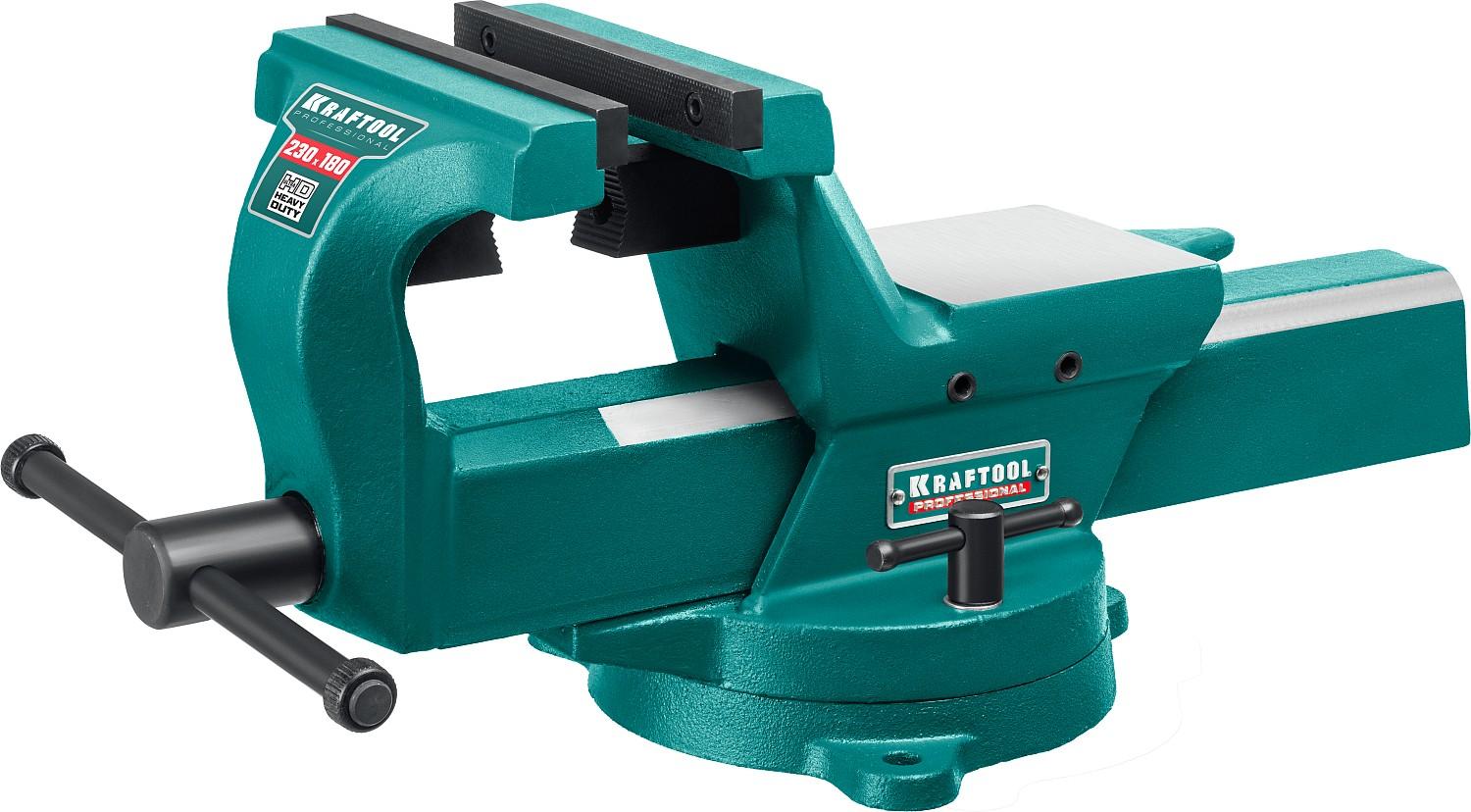 KRAFTOOL Forge-180/230, с регулировкой компенсации люфта, кованые стальные тиски (32700-230)