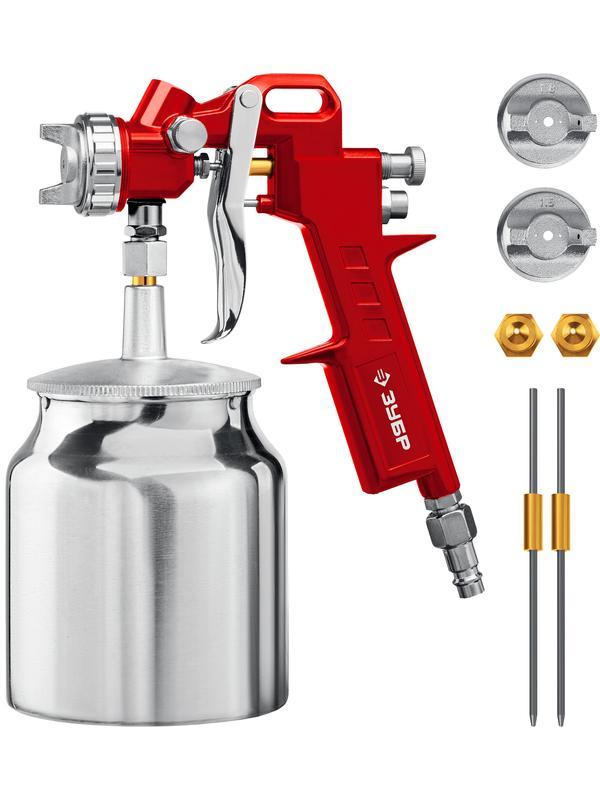 ЗУБР MS 200N-3, 1.2, 1.5, 1.8 мм, пневматический краскопульт с нижним бачком (06457)