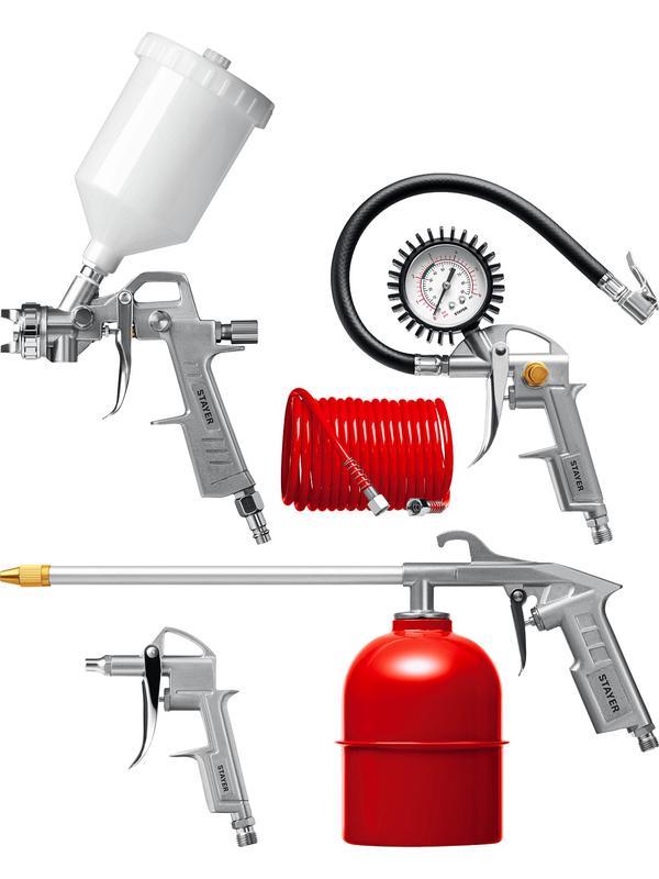 STAYER ORION-5G, 5 предметов, с верхним бачком, универсальный набор пневмоинструмента (06488-H5)