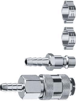 ЗУБР (штуцер ″елочка″, 8 мм - рапид муфта) + (рапид штуцер-штуцер ″елочка″, 8 мм) + (обжимные хомуты 2 шт), набор, Профессионал (64920-08-H)