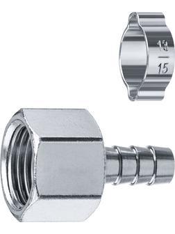 ЗУБР штуцер ″елочка″, 10 мм - 1/2″F, переходник с обжимным хомутом, Профессионал (64923-1/2-10)