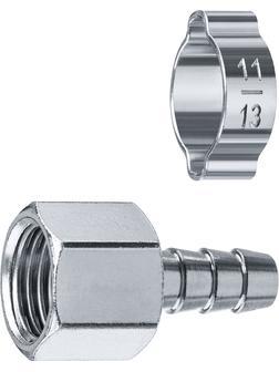 ЗУБР штуцер ″елочка″, 8 мм - 1/4″F, переходник с обжимным хомутом, Профессионал (64923-1/4-08)
