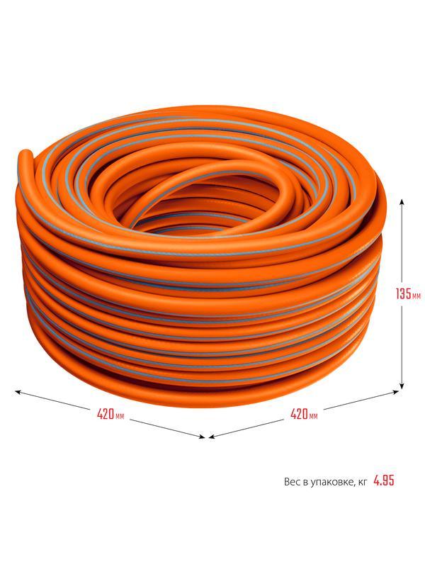 GRINDA FLEX 3, 1/2″, 50 м, 25 атм, из термоэластопласта, трёхслойный, армированный, гибкий, поливочный шланг, PROLine (429008-1/2-50)