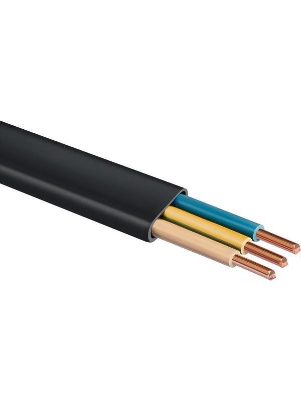 ЗУБР ВВГ-Пнг(А)-LS, 3 x 1.5 мм2, 50 м, ГОСТ 31996-2012, плоский, силовой кабель с пониженным дымо-газовыделением, Профессионал (60008-50)