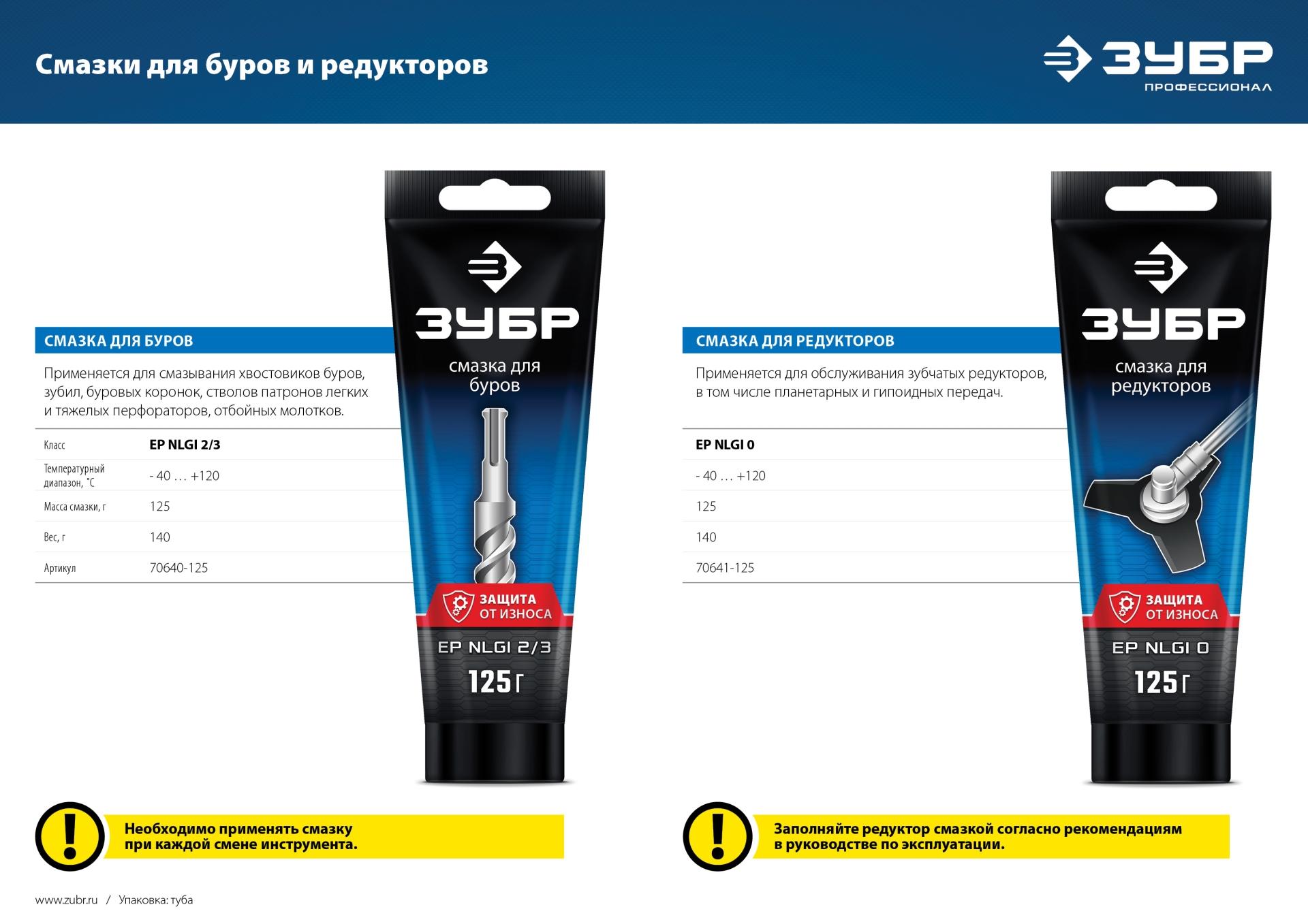 ЗУБР 125 г, смазка для буров, Профессионал (70640-125)